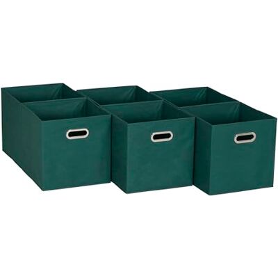 Household Essentials 6 ct Open Fabric Cube Storage Bins, Forest Green, Cardboard Polypropylene Iron Household Essentials 6 ct Open Fabric Cube Storage Bins, Forest Green, Cardboard Polypropylene Iron
