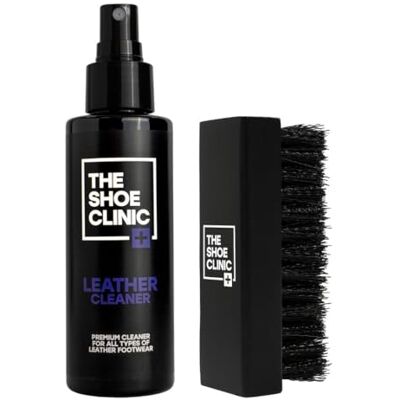 Shoe Clinic Leather Cleaning Kit Shoe Cleaning Kit with Leather Cleaner and Cleaning Brush 125ml Stain Remover Spray Shoe and Trainer Cleaner for All Types of Boots, Sneakers and Footwear Shoe Clinic Leather Cleaning Kit Shoe Cleaning Kit with Leather Cleaner and Cleaning Brush 125ml Stain Remover Spray Shoe and Trainer Cleaner for All Types of Boots, Sneakers and Footwear