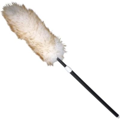 ABENA Feather Duster 110cm Wool Dusting Brush for Cleaning Sensitive Surfaces in All Environments ABENA Feather Duster 110cm Wool Dusting Brush for Cleaning Sensitive Surfaces in All Environments