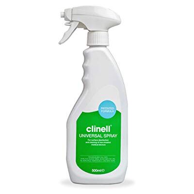 Clinell Universal Cleaning and Disinfectant Spray for Surfaces – Pack of 12 Bottles – 500 ml Each (6L) – White Spray, Kills 99.9% of Germs, No Bleach Clinell Universal Cleaning and Disinfectant Spray for Surfaces – Pack of 12 Bottles – 500 ml Each (6L) – White Spray, Kills 99.9% of Germs, No Bleach