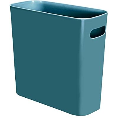 Youngever 5.5L Slim Trash Can, Re-usable 5.5L Plastic Garbage Container Bin, Small Trash Bin with Handles for Home Office, Living Room, Study Room, Kitchen, Bathroom (Teal) Youngever 5.5L Slim Trash Can, Re-usable 5.5L Plastic Garbage Container Bin, Small Trash Bin with Handles for Home Office, Living Room, Study Room, Kitchen, Bathroom (Teal)