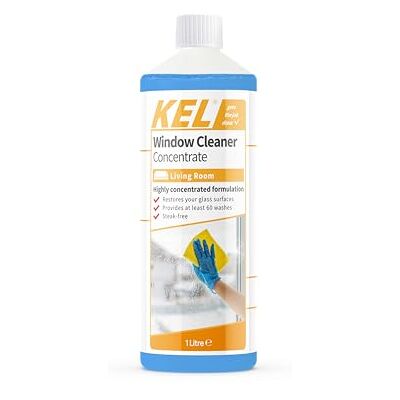 KEL Window Cleaner, Super Concentrated Formula for Clean Streak-Free Shine, Used by Professional Window Cleaners 1 Litre KEL Window Cleaner, Super Concentrated Formula for Clean Streak-Free Shine, Used by Professional Window Cleaners 1 Litre