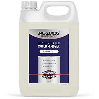 McKLords Commercial Concentrated Mould Remover Effective Mildew Stain Cleaner For Walls, Tiles, Silicone Seals & More 5 Litre McKLords Commercial Concentrated Mould Remover Effective Mildew Stain Cleaner For Walls, Tiles, Silicone Seals & More 5 Litre