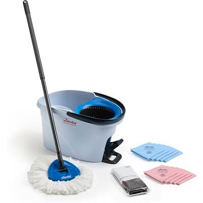 Vileda Professional UltraSpin Mini QuickStart Kit – Professional Cleaning Trolley, Compact Professional Spin Mop Cleaning System for Bars & Cafés (9L Bucket, Foot Pedal Wringer, Mop, Cloths, Scourers) Vileda Professional UltraSpin Mini QuickStart Kit – Professional Cleaning Trolley, Compact Professional Spin Mop Cleaning System for Bars & Cafés (9L Bucket, Foot Pedal Wringer, Mop, Cloths, Scourers)