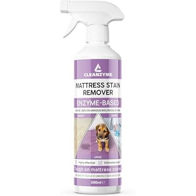 Cleanzyme Enzyme Mattress Stain Remover Spray Enzymatic Cleaner for Urine, Incontinence, Sweat & Odours Professional Strength Odour Remover for Bedding, Carpet, Upholstery & Pet Stains 500ml Cleanzyme Enzyme Mattress Stain Remover Spray Enzymatic Cleaner for Urine, Incontinence, Sweat & Odours Professional Strength Odour Remover for Bedding, Carpet, Upholstery & Pet Stains 500ml