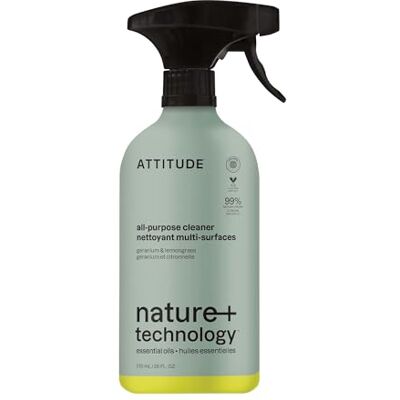 BIO SPECTRA ATTITUDE ATTITUDE All-Purpose Cleaner Spray, Made in Canada, EWG Verified, Streak Free, Ammonia Free, Removes Fingerprints, Dust and Dirt, Geranium & Lemongrass, 770 mL BIO SPECTRA ATTITUDE ATTITUDE All-Purpose Cleaner Spray, Made in Canada, EWG Verified, Streak Free, Ammonia Free, Removes Fingerprints, Dust and Dirt, Geranium & Lemongrass, 770 mL
