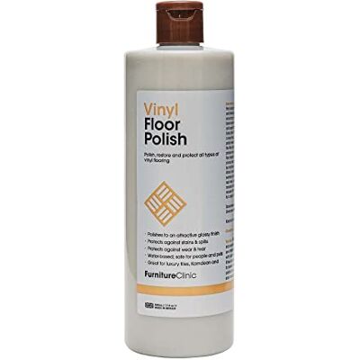 Furniture Clinic Vinyl Floor Polish Polishes to a Glossy Sheen Protects Against Stains Fills Minor Scratches and Reduces Wear & Tear – For All Types of Vinyl Flooring 500ml Furniture Clinic Vinyl Floor Polish Polishes to a Glossy Sheen Protects Against Stains Fills Minor Scratches and Reduces Wear & Tear – For All Types of Vinyl Flooring 500ml