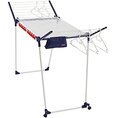 Leifheit Pegasus 200 Gullwing Drying Rack, White and Blue Leifheit Pegasus 200 Gullwing Drying Rack, White and Blue