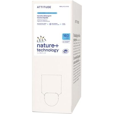ATTITUDE Liquid Laundry Detergent Refill, EWG Verified, HE Compatible, Plant-Based & Vegan, Natural Laundry Soap, Wildflowers Scent, 160 Loads, 4 Liters ATTITUDE Liquid Laundry Detergent Refill, EWG Verified, HE Compatible, Plant-Based & Vegan, Natural Laundry Soap, Wildflowers Scent, 160 Loads, 4 Liters