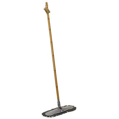 JVL Natural Bamboo and Chenille Flat Floor Mop JVL Natural Bamboo and Chenille Flat Floor Mop