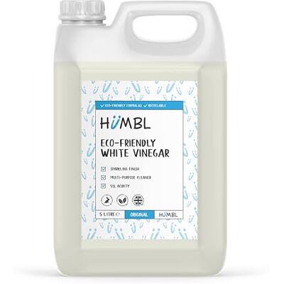Humbl Eco White Vinegar Cleaning All Natural Multi-Surface & Multi-Purpose Cleaner, Limescale Remover, Laundry Softener & More 100% Vegan & Cruelty Free 5 Litre Humbl Eco White Vinegar Cleaning All Natural Multi-Surface & Multi-Purpose Cleaner, Limescale Remover, Laundry Softener & More 100% Vegan & Cruelty Free 5 Litre