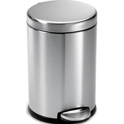 simplehuman CW1852CB 4.5L Round Pedal Bin, Small Bin for Bathroom Bedroom Office, Strong Steel Pedal, Silent Soft Close Lid, Inner Bucket, Non-Skid Base, Fingerprint-Proof, Brushed Stainless Steel simplehuman CW1852CB 4.5L Round Pedal Bin, Small Bin for Bathroom Bedroom Office, Strong Steel Pedal, Silent Soft Close Lid, Inner Bucket, Non-Skid Base, Fingerprint-Proof, Brushed Stainless Steel
