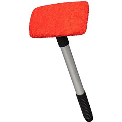 ToM PaR Car Window Cleaner with Microfibre Telescopic Handle I Car Window Cleaner I Removes Dust, Water from Windows, Water Vapour I 3-Layer Swivel Head I Length: 38-52 cm I Red ToM PaR Car Window Cleaner with Microfibre Telescopic Handle I Car Window Cleaner I Removes Dust, Water from Windows, Water Vapour I 3-Layer Swivel Head I Length: 38-52 cm I Red