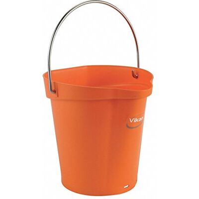 Vikan 56887 Durable Polypropylene Hygiene Bucket/Pail, Stainless Steel Handle, 6 Litres, Orange Vikan 56887 Durable Polypropylene Hygiene Bucket/Pail, Stainless Steel Handle, 6 Litres, Orange