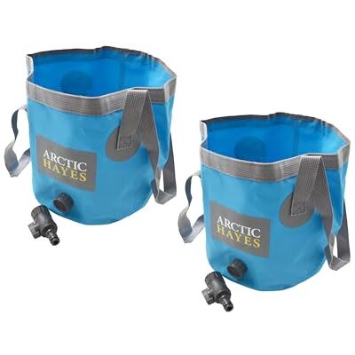 Arctic Foldable Bucket 12L with Tap Pack of 2 Buckets Arctic Foldable Bucket 12L with Tap Pack of 2 Buckets