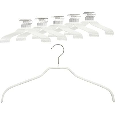 MAWA Set of 50 Space-Saving Non-Slip Hangers for Shirts and Blouses with 360° Swivel Hook Non-Slip Coating 41cm White MAWA Set of 50 Space-Saving Non-Slip Hangers for Shirts and Blouses with 360° Swivel Hook Non-Slip Coating 41cm White