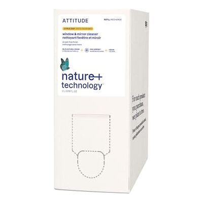 BIO SPECTRA ATTITUDE ATTITUDE Window & Mirror Cleaner Refill, EWG Verified, Plant- & Mineral-Based, Vegan & Streak-Free Glass Spray, Citrus Zest Scent, 2 Liters BIO SPECTRA ATTITUDE ATTITUDE Window & Mirror Cleaner Refill, EWG Verified, Plant- & Mineral-Based, Vegan & Streak-Free Glass Spray, Citrus Zest Scent, 2 Liters