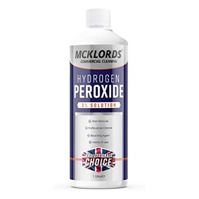 McKLords Commercial Hydrogen Peroxide 3% Solution, 10 Vols, 1 Litre McKLords Commercial Hydrogen Peroxide 3% Solution, 10 Vols, 1 Litre