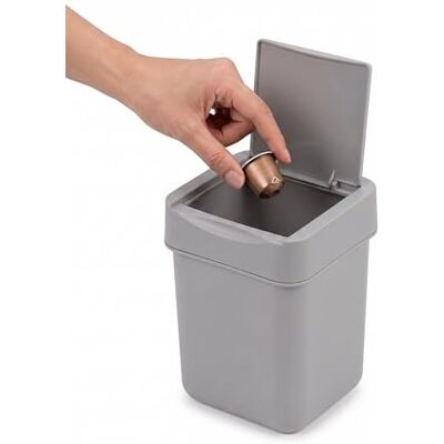 carrotez Mini Trash Can, Countertop Trash Can 2 Liter/ 0.5 Gallon, Mini Wastebasket, Garbage Container Bin for Coffee Area, Bathroom, Kitchen, Office, Tabletop- Grey carrotez Mini Trash Can, Countertop Trash Can 2 Liter/ 0.5 Gallon, Mini Wastebasket, Garbage Container Bin for Coffee Area, Bathroom, Kitchen, Office, Tabletop- Grey