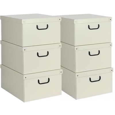 Lavatelli Beige – Set of 6 Sturdy Closet Storage Bins for Seasonal Change Lavatelli Beige – Set of 6 Sturdy Closet Storage Bins for Seasonal Change