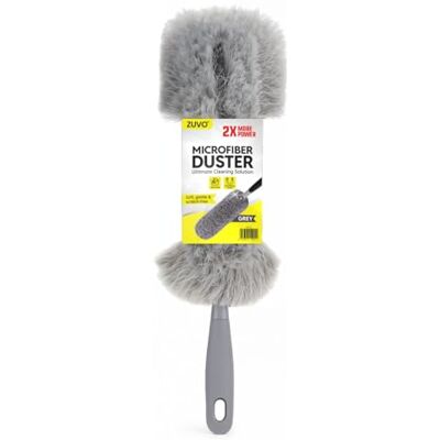 Zuvo Microfiber Duster with Detachable Washable Head – Soft Grip Handle Reusable Fluffy Dusting Brush for Blinds, Furniture, Ceiling Fans & Electronics Zuvo Microfiber Duster with Detachable Washable Head – Soft Grip Handle Reusable Fluffy Dusting Brush for Blinds, Furniture, Ceiling Fans & Electronics