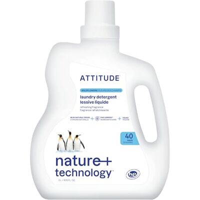 BIO SPECTRA ATTITUDE ATTITUDE Liquid Laundry Detergent, EWG Verified, HE Compatible, Plant-Based & Vegan, Natural Laundry Soap, Wildflowers Scent, 40 Loads, 2 Liters BIO SPECTRA ATTITUDE ATTITUDE Liquid Laundry Detergent, EWG Verified, HE Compatible, Plant-Based & Vegan, Natural Laundry Soap, Wildflowers Scent, 40 Loads, 2 Liters