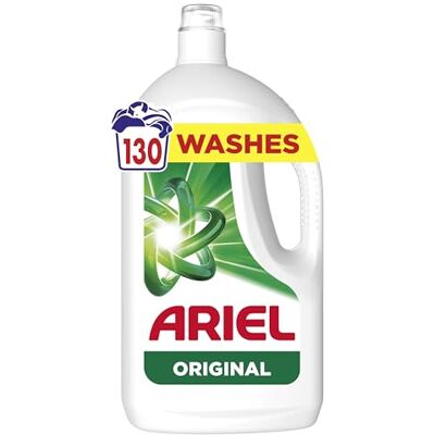 Ariel Washing Liquid Laundry Detergent, 130 Washes, Original, Stain & Odour Removal Even in Cold & Short Ariel Washing Liquid Laundry Detergent, 130 Washes, Original, Stain & Odour Removal Even in Cold & Short