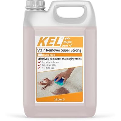 KEL Stain Remover Spray Extra Strong, Carpet & Upholstery Cleaner, Removes Deely Ingrained Marks, Effective for Most Types of Fabrics 2.5 Litre KEL Stain Remover Spray Extra Strong, Carpet & Upholstery Cleaner, Removes Deely Ingrained Marks, Effective for Most Types of Fabrics 2.5 Litre