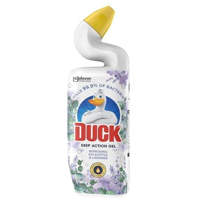 DUCK Deep Action Gel Toilet Cleaner Liquid, Removes Limescale, Long Lasting Fragrance, Eucalyptus & Lavender, Pack of 8 (8 x 750ml) DUCK Deep Action Gel Toilet Cleaner Liquid, Removes Limescale, Long Lasting Fragrance, Eucalyptus & Lavender, Pack of 8 (8 x 750ml)