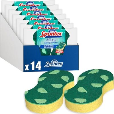 Spontex Easy Sponge Scourers Value Pack Comfort Grip 14 Count Spontex Easy Sponge Scourers Value Pack Comfort Grip 14 Count