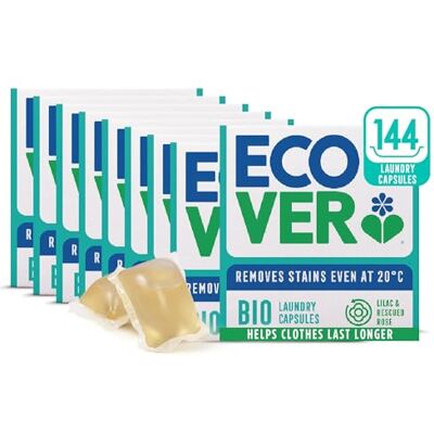 Ecover Bio Washing Capsules Lilac & Rescued Rose Scent, 8x Pack of 18 Capsules Ecover Bio Washing Capsules Lilac & Rescued Rose Scent, 8x Pack of 18 Capsules