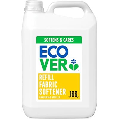 Ecover Fabric Softener Refill, Fabric Conditioner, Fresh Gardenia & Vanilla Scent, Softens and Cares for Your Clothes, 5L Ecover Fabric Softener Refill, Fabric Conditioner, Fresh Gardenia & Vanilla Scent, Softens and Cares for Your Clothes, 5L