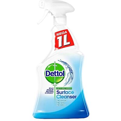 Dettol Antibacterial Surface Cleaners, Fragrance Free, 1.0L (6 x 1L, Total 6.0L), Germ Protection, Disinfectant Spray for Household, Kills 99.9 Percent of Germs Dettol Antibacterial Surface Cleaners, Fragrance Free, 1.0L (6 x 1L, Total 6.0L), Germ Protection, Disinfectant Spray for Household, Kills 99.9 Percent of Germs