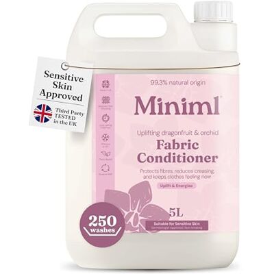 Miniml Natural Fabric Softener & Conditioner 5L Refill Pink Dragonfruit & Orchid Scented All Natural Fabric Softener for Sensitive Skin 100% Vegan & Cruelty Free (250 Washes) Miniml Natural Fabric Softener & Conditioner 5L Refill Pink Dragonfruit & Orchid Scented All Natural Fabric Softener for Sensitive Skin 100% Vegan & Cruelty Free (250 Washes)