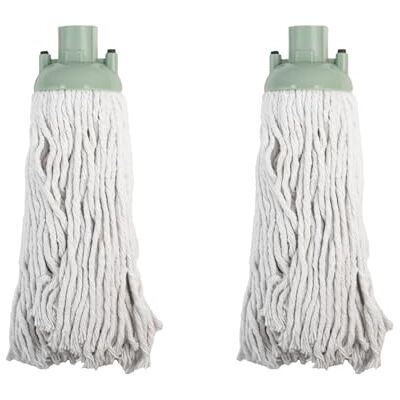 JVL String Mop Head Replacement – Green (Pack of 2) – Machine Washable Microfibre Refill Heads JVL String Mop Head Replacement – Green (Pack of 2) – Machine Washable Microfibre Refill Heads