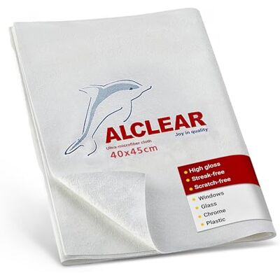 ALCLEAR 950001 Microfiber Cloth for Glass & Windows 40x45cm, streak-free & lint-free Ultra-microfiber for household & car glass cleaning Saves time without need for drying Made in Germany ALCLEAR 950001 Microfiber Cloth for Glass & Windows 40x45cm, streak-free & lint-free Ultra-microfiber for household & car glass cleaning Saves time without need for drying Made in Germany