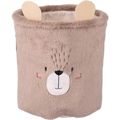 Tivoli Les Petites Bear Laundry Basket Polyester Fur Look Tivoli Les Petites Bear Laundry Basket Polyester Fur Look