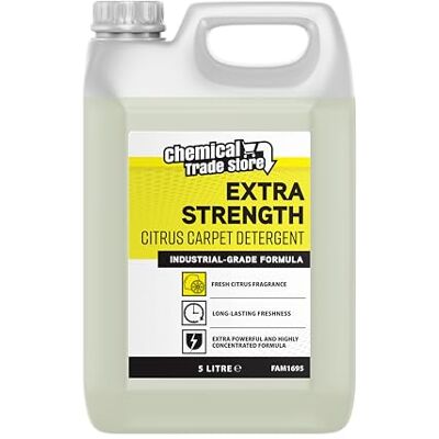 Chemical Trade Store Carpet Detergent Shampoo 5L Deep Cleaning Solution for Carpets, Rugs, Upholstery & Fabric Removes Stains & Odours (Fresh Citrus) Chemical Trade Store Carpet Detergent Shampoo 5L Deep Cleaning Solution for Carpets, Rugs, Upholstery & Fabric Removes Stains & Odours (Fresh Citrus)