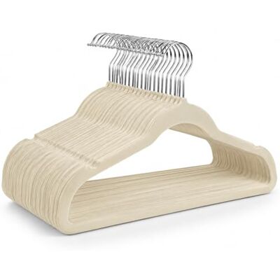 1ABOVE 20 Pack Ivory Velvet Clothes Hangers Non-Slip (44cm) 1ABOVE 20 Pack Ivory Velvet Clothes Hangers Non-Slip (44cm)