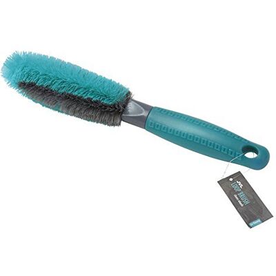 JVL Car and Bike Care Cleaning Range Wheel Loop Brush, Plastic and Rubber, Grey and Teal, 29 x 7.5 x 2 cm JVL Car and Bike Care Cleaning Range Wheel Loop Brush, Plastic and Rubber, Grey and Teal, 29 x 7.5 x 2 cm
