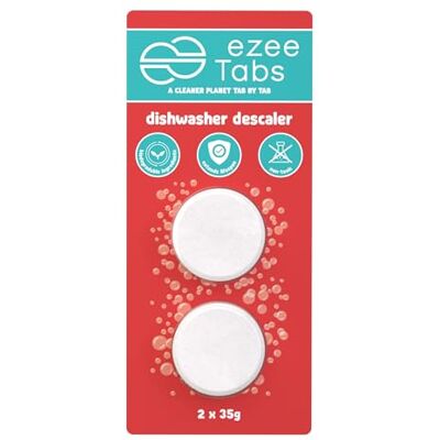 EzeeTabs Dishwasher Descaler – Descaler tabs for a microplastic-free, biodegradable and vegan descaler – 2 x descaler for hygienic cleanliness EzeeTabs Dishwasher Descaler – Descaler tabs for a microplastic-free, biodegradable and vegan descaler – 2 x descaler for hygienic cleanliness