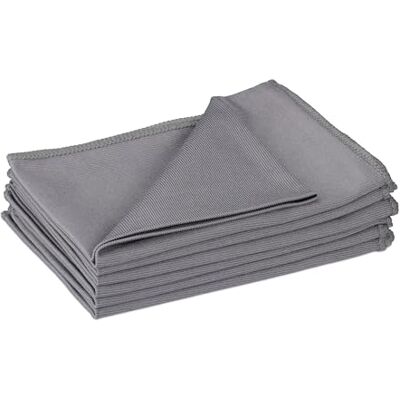 Relaxdays 6x Microfiber Cloths - Cleaning Utensil - Gray Relaxdays 6x Microfiber Cloths - Cleaning Utensil - Gray
