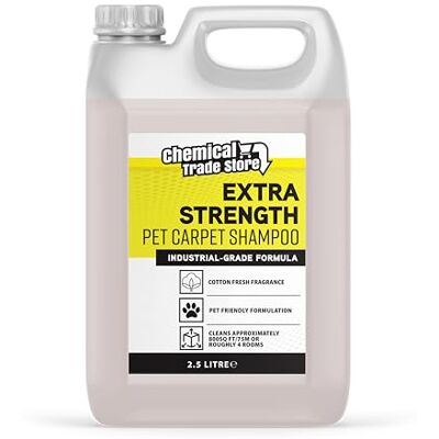 Chemical Trade Store Pet Carpet Shampoo Powerful Stain & Odour Remover Compatible with All Carpet Machines 2.5L Fresh Cotton Scent Chemical Trade Store Pet Carpet Shampoo Powerful Stain & Odour Remover Compatible with All Carpet Machines 2.5L Fresh Cotton Scent