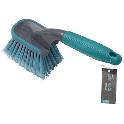 JVL Car Care Cleaning Range Wheel Brush, Short, Grey And Teal, Plastic And Rubber, Teal/Grey, 27 x 6.5 x 10 cm JVL Car Care Cleaning Range Wheel Brush, Short, Grey And Teal, Plastic And Rubber, Teal/Grey, 27 x 6.5 x 10 cm