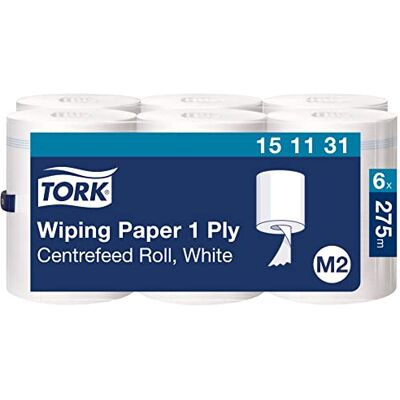 Tork Centrefeed Wiping Paper M2 Absorbent 6 Rolls 151131 Tork Centrefeed Wiping Paper M2 Absorbent 6 Rolls 151131
