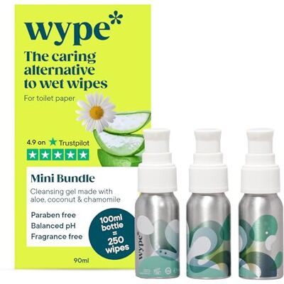 Wype On The Go Bundle Toilet Roll Gel Flushable & Convenient Wet Wipe Alternative Holiday Essentials 3 x 30ml Wype On The Go Bundle Toilet Roll Gel Flushable & Convenient Wet Wipe Alternative Holiday Essentials 3 x 30ml