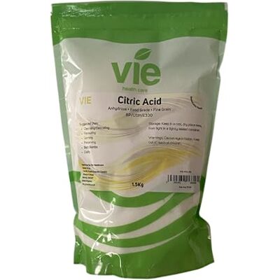 VIE Citric Acid, Pure Premium Quality, 1.5Kg VIE Citric Acid, Pure Premium Quality, 1.5Kg