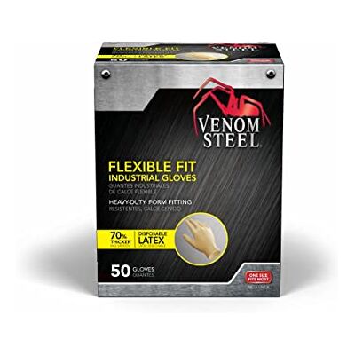 Venom Steel 50-Count One Size Fits All Latex Cleaning Gloves Venom Steel 50-Count One Size Fits All Latex Cleaning Gloves