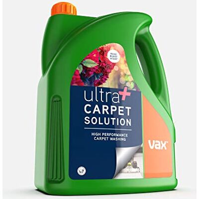 Vax Ultra+ 4L Carpet Cleaner Solution, Stain Remover Shampoo, Rose Burst Scent, Helps to Combat Odours, 1-9-142065, Green Vax Ultra+ 4L Carpet Cleaner Solution, Stain Remover Shampoo, Rose Burst Scent, Helps to Combat Odours, 1-9-142065, Green
