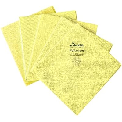 Vileda Professional ,Microfibre cloth PVA Micro,Yellow,5 pcs,Streak-Free Vileda Professional ,Microfibre cloth PVA Micro,Yellow,5 pcs,Streak-Free